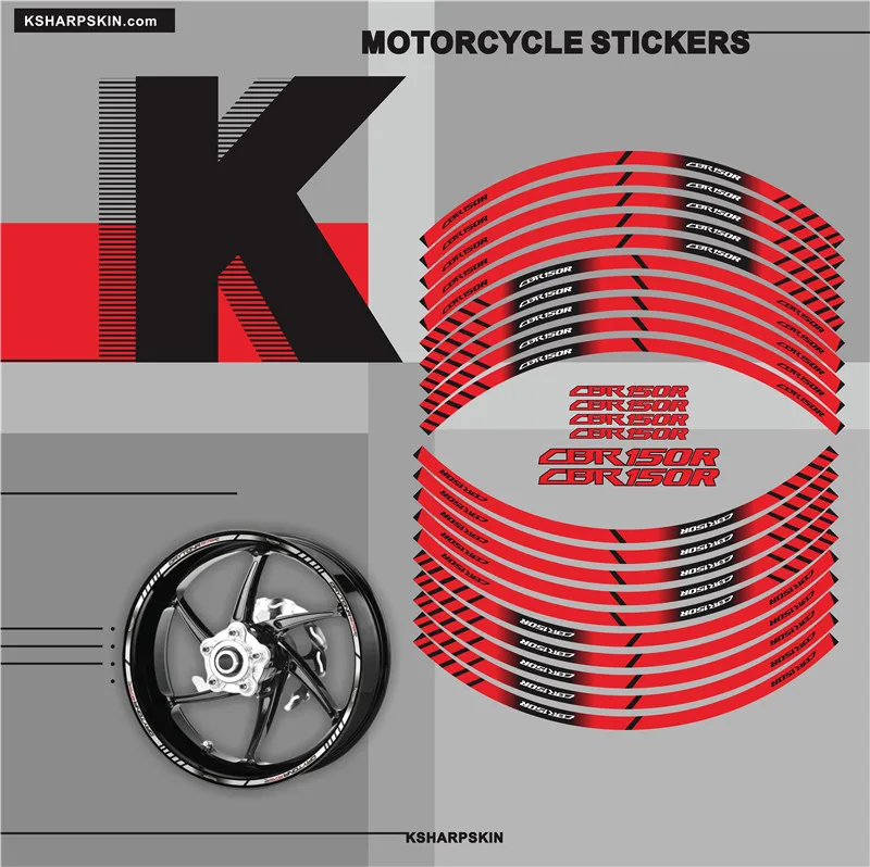 

Motorcycle tyre Stickers inner wheel reflective decoration decals Fit HONDA CB150R