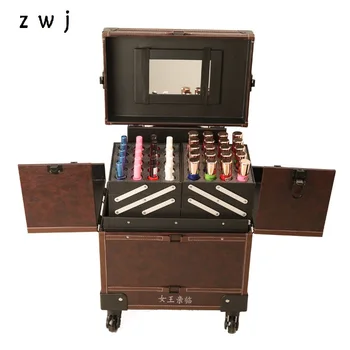 

Women Trolley Cosmetic case Rolling Luggage Nails Makeup Toolbox Beauty Tattoo Box Trolley Suitcase