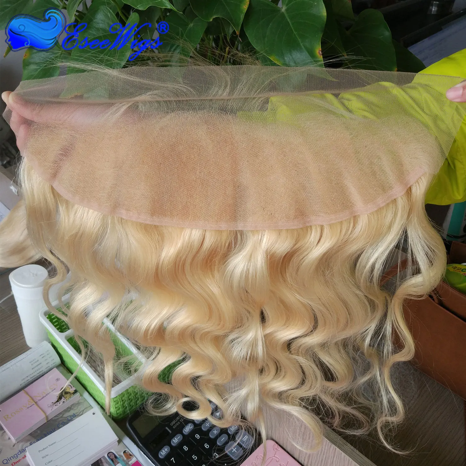 Eseewigs блондинка 613 13X4 кружева фронтальные волнистые перуанские Волосы remy