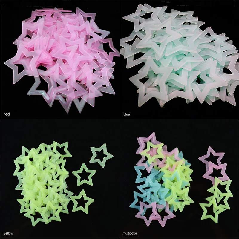 

Glow In The Dark Bedroom Ceiling Wall Stickers Home Decor 40Pcs Kids Baby Room 3D Stars Luminous Fluorescent