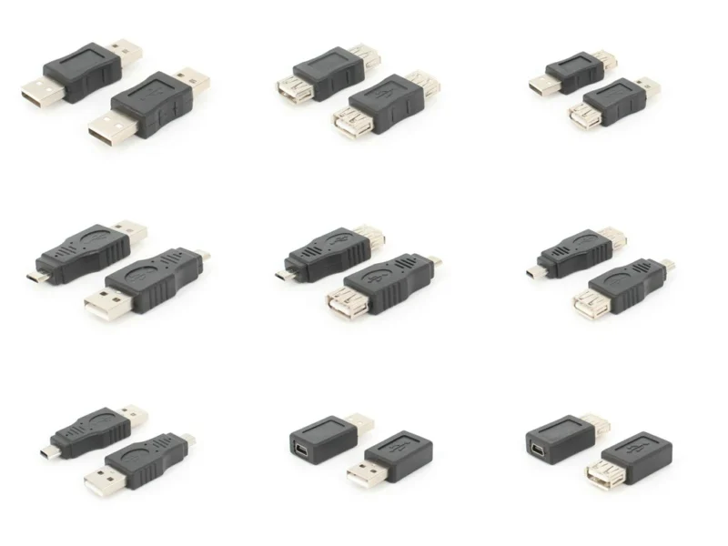 

10PCS/set USB2.0 Adapter Converter Multiple USB 2.0 Couplers Adapters MicroB & Micro & Mini Interface