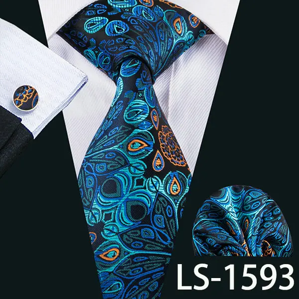 Мужской Галстук Пейсли, шелк, галстук Gravata, галстук, Barry.Wang, Модный комплект галстуков для мужчин, официальные, для свадьбы, вечеринки, деловые, США-1608 - Цвет: LS-1593