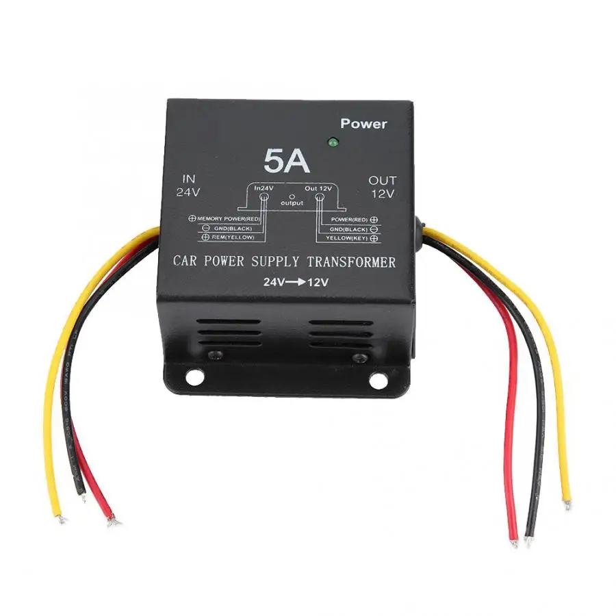 Coche Inversor de corriente Auto DC Transformador de potencia Inversor Convertidor DC 24V a 12V Reductor de voltaje del coche DC 24V a 12V // 30A