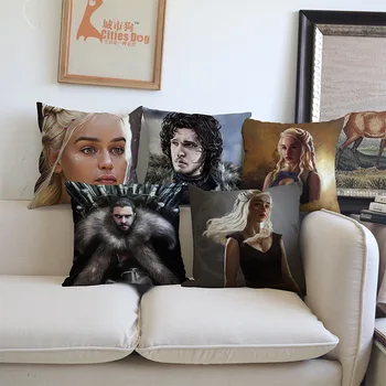 

Game of Thrones Daenerys Targaryen Jon Snow Tyrion Lannister Arya Sansa Stark Pillow Case Home Sofa Decoration Cushion Cover