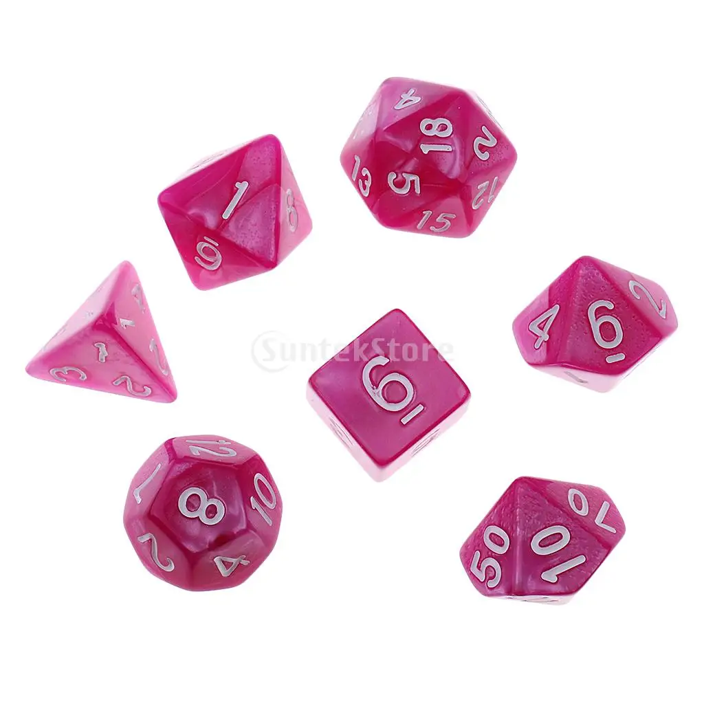 7PCS Polyhedral Dice D20 D12 D10 D8 D6 D4 16mm for Dungeons and Dragons Dice DND MTG RPG