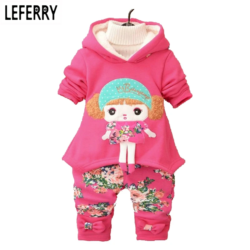 Hot Winter Velvet Kids Clothes Baby Girls Clothing Set Children Clothes Sets Toddler Girl Clothing Set Korean 2018 New 2pcs