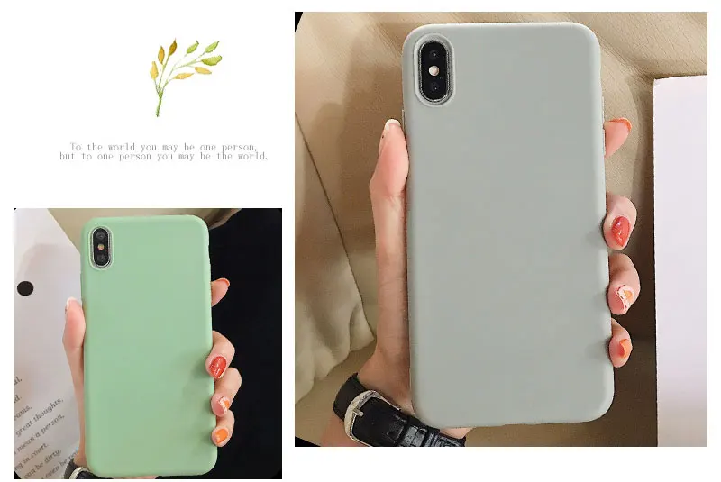 Silicone Candy Color Case For iPhone 8 8plus 7 7 Plus Phone Cases For iFhone 6 s 6s Plus X XR XS Max Cases Cover Coque Capinha (17)