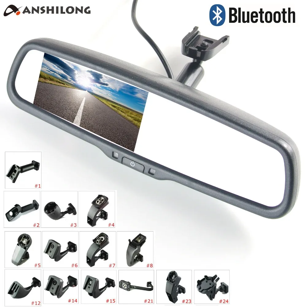 

ANSHILONG 4.3" TFT LCD rear view mirror car monitor video input 2Ch with Bluetooth function + special mounting bracket