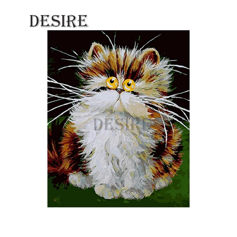 

EASHRU Diamond Painting Cross Stitch Cartoon Cute Cat 5D DIY Diamond Embroidery Needlework Full Square Mosaic Home Decor PT2580