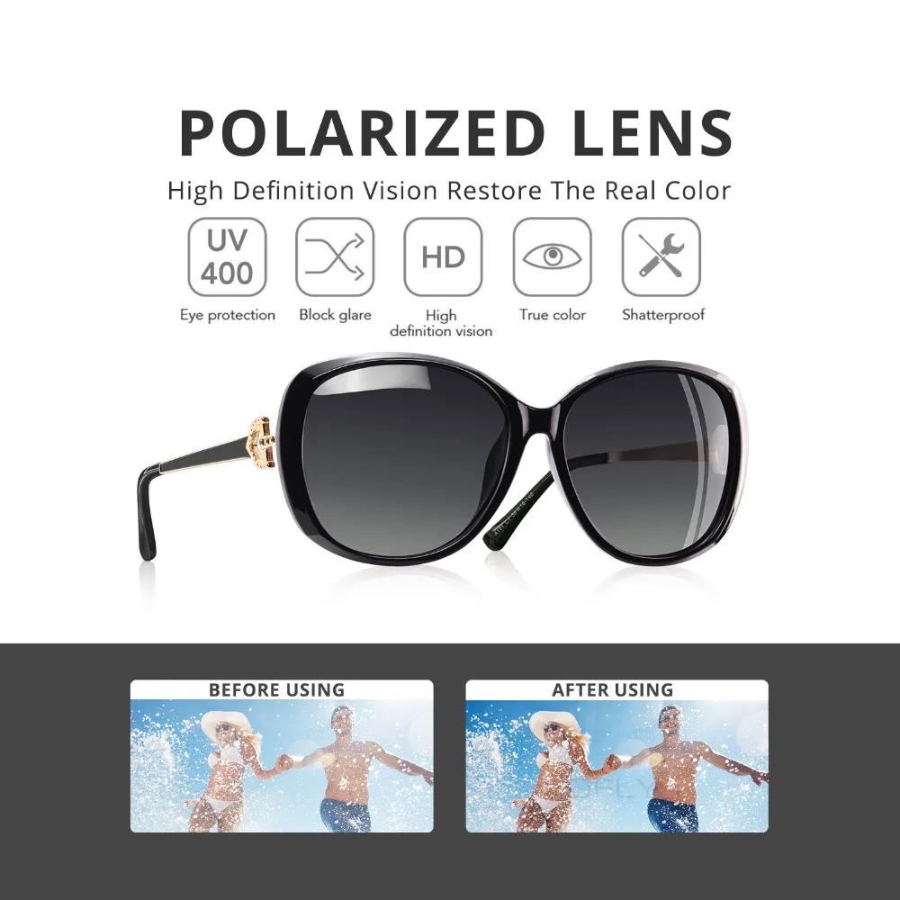 Beste Aofly Brand Design Luxe Vrouwen Gepolariseerde Zonnebril 2020 Lady Zonnebril Vrouwelijke Strass Tempel Shades Eyewear UV400 A151