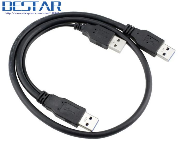 200 шт./лот) USB3.0 Dual USB 3,0 2x A type Male to Male AM USB удлинитель y-образный кабель с USB 2,0 дополнительное питание