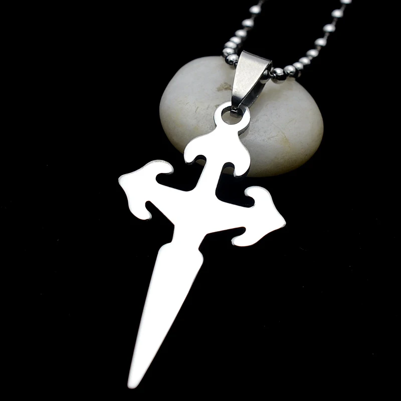 High Polished Stainless Steel Tribal Sword Charm Pendant Necklace 60CM Free Chain 02 | Украшения и аксессуары