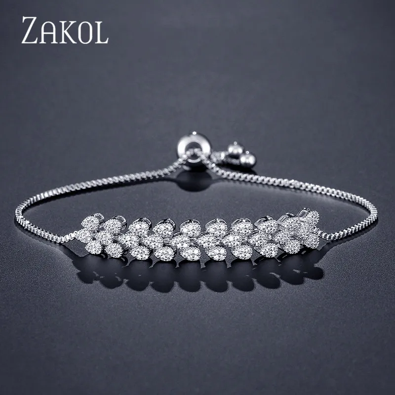 ZAKOL модный роскошный свадебный браслет с кубическим цирконием энергетический Браслет для Brigal Jewelry Charim подарок FSBP2099