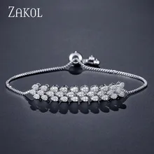 ZAKOL модный роскошный свадебный браслет с кубическим цирконием энергетический Браслет для Brigal Jewelry Charim подарок FSBP2099