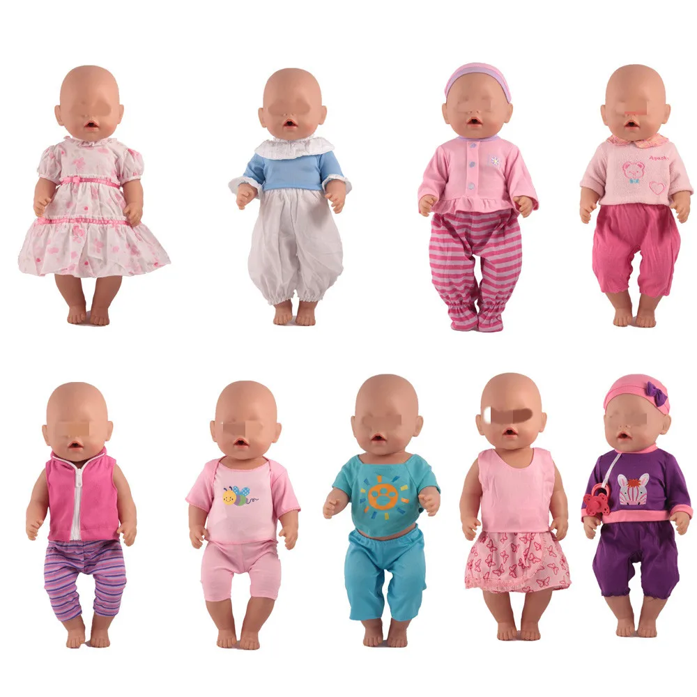 

Clothes For Dolls 9 Styles Casual Clothes Outfits Fit 43cm Baby Doll Accessories for 17inch Doll Best Girl Gift
