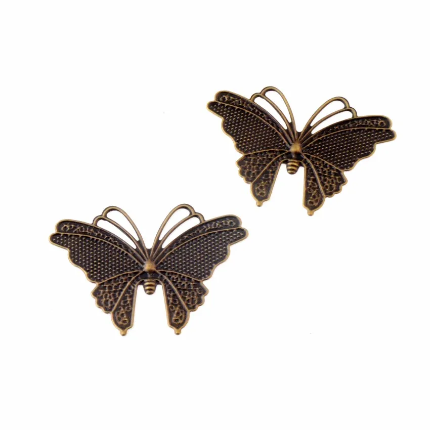 

Free shipping 15Pcs Antique Bronze Filigree Butterfly Decoration DIY Wraps Connectors Embellishments Findings 59x42mm
