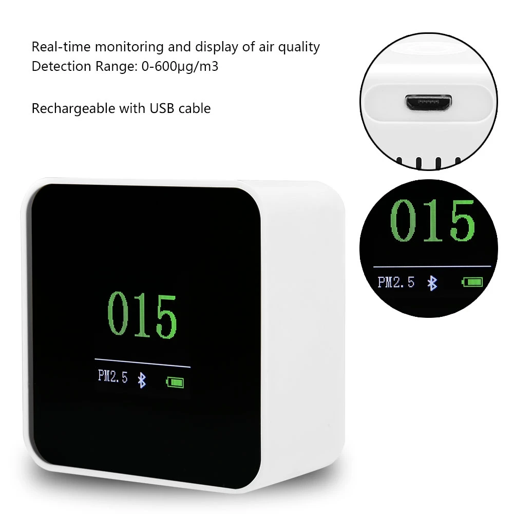 PM2.5 частиц детектор тестер качества воздуха монитор измеритель перезаряжаемый Air Quality детектор Газоанализаторы 550 mAh