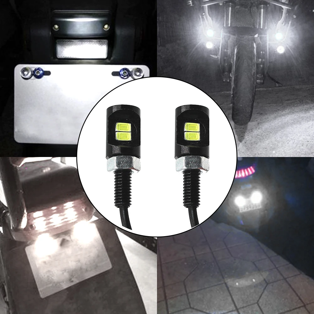 Мото rbike moto rcycle номерной знак лампа фара передняя 12V LED болт белый свет