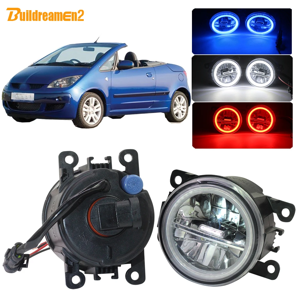 

Buildreamen2 Car 4000LM LED Fog Light Angel Eye Daytime Running Light 12V For Mitsubishi Colt CZC Convertible (RG) 2006-2009