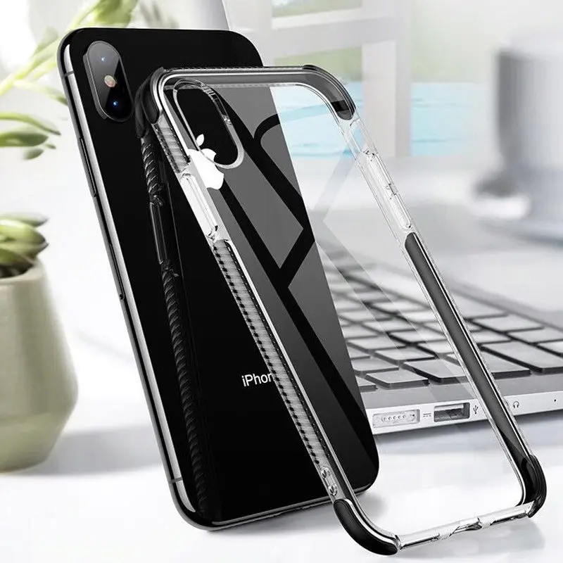 

NOWAL Colorful Frame Silicon Bumper Transparent Clear Back Cover Soft Phone Case For iPhone XR XS Max X 6 6S 7 8 Plus 10 Coque