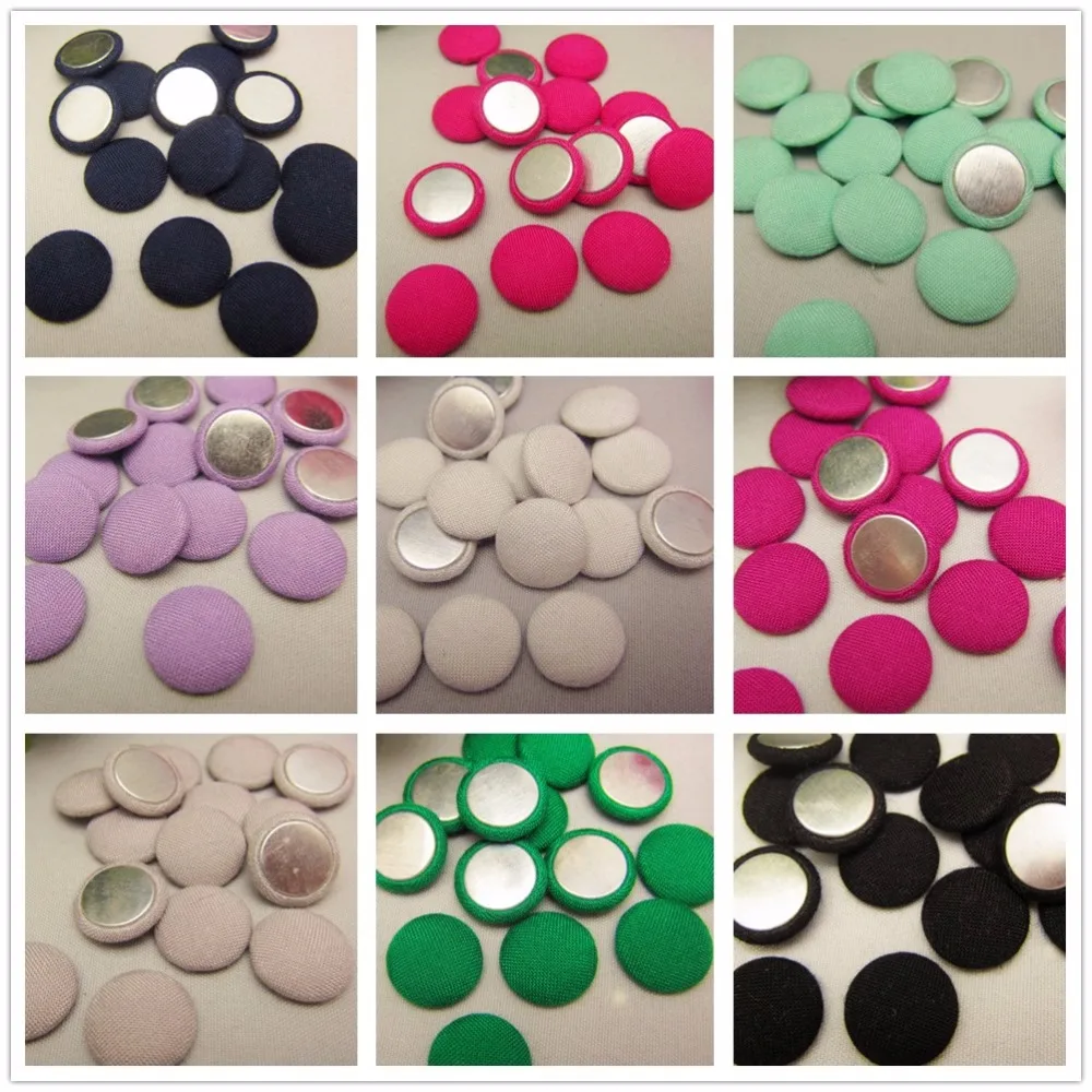 

B171141 , 15mm Solid Fabric Covered flat back Buttons, Cloth Covered Buttons, garment accessories DIY handmade fabric buttons