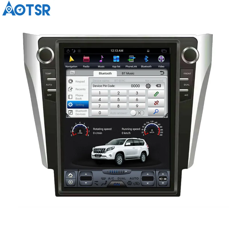 Excellent Aotsr Tesla style 12.1" Android Car NO DVD Player GPS Navigation Stereo In-dash for Toyota Camry Aurion 2015-2017 Multimedia 13
