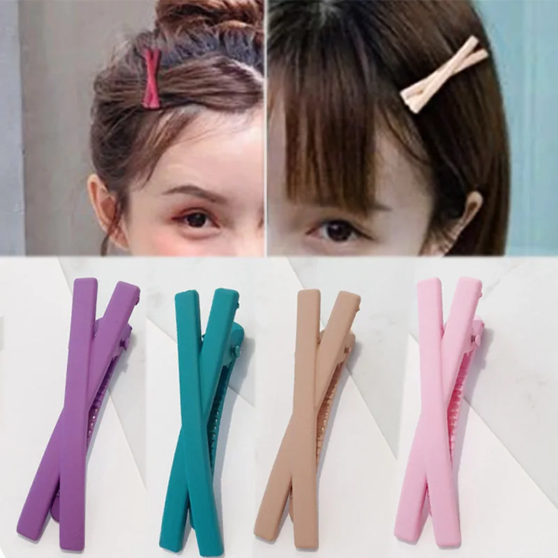 

Sale 1PC Cross Hair Clip Candy Color Women 2018 New Girls Korean Graceful Hairclips Hairpin Gifts