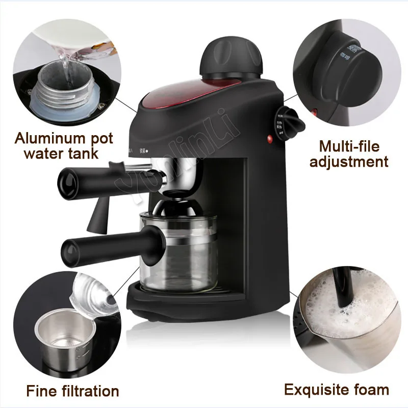 

Semi Automatic Espresso Coffee Machine High Pressure Coffee Maker Steam Type Foam Coffee Machine CM-8009