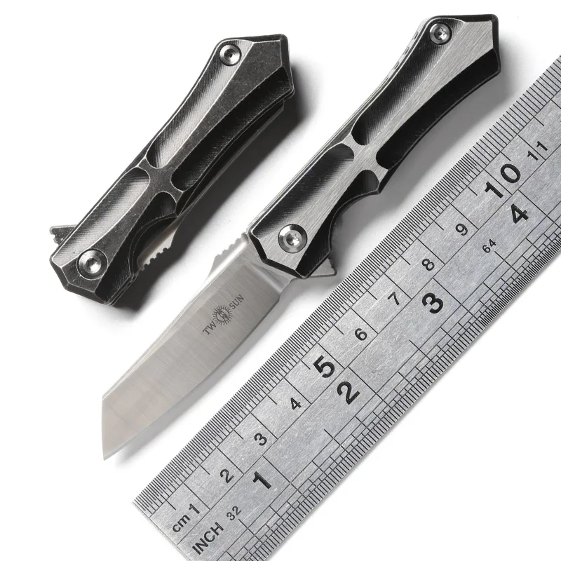 

TWO SUN TS41 Mini Flipper ball brearing M390 blade folding knife titanium camping hunting outdoor Survival knives EDC Tool