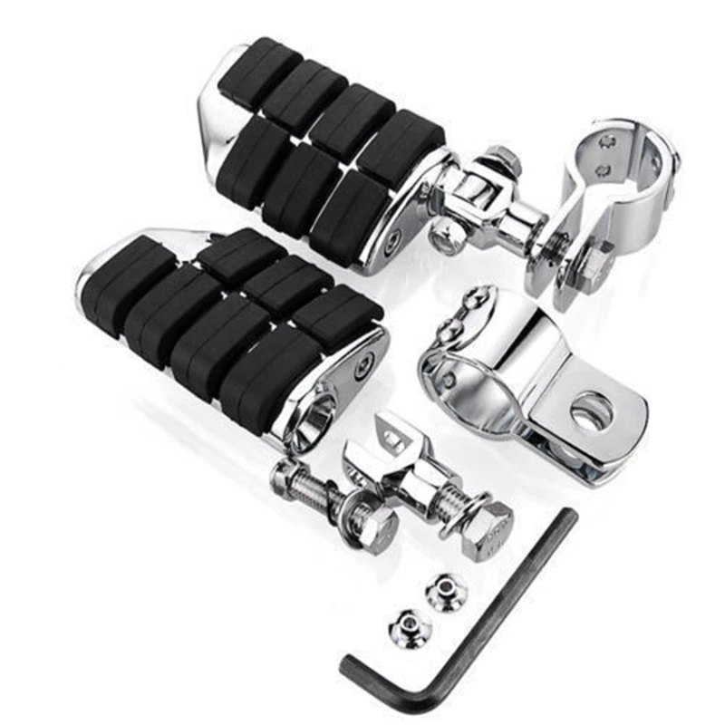 

Chrome 1" Motorcycle CNC Engine Guard Foot Peg Mounting Rest Bar For Harley Davidson Sportster 883 1200 Street Bob Softail CVO