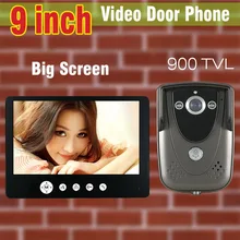 9 Inch Big Screen + 900TVL HD Camera Video Intercom Door Phone Video Doorbell System Video Door bell IR Night Vision Caemera