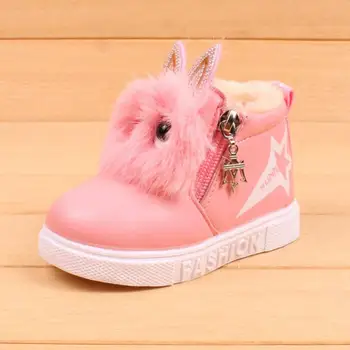 

2018 Winter Warm baby PU leather boots Children Fashion Boys Girls Sneaker Boots Kid Warm Baby Casual Shoes Lovely Soft dropship