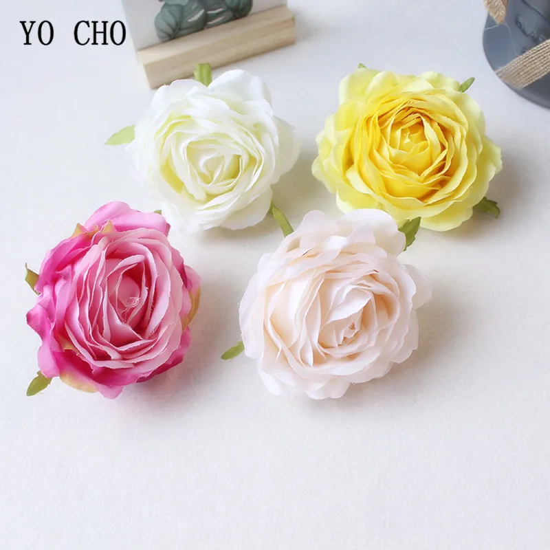  Red Rose Artificial Flower Head White Pink Silk Peony Big Flower Heads Wedding Party Decoration Fake Flowers Diy Wreath  (9)