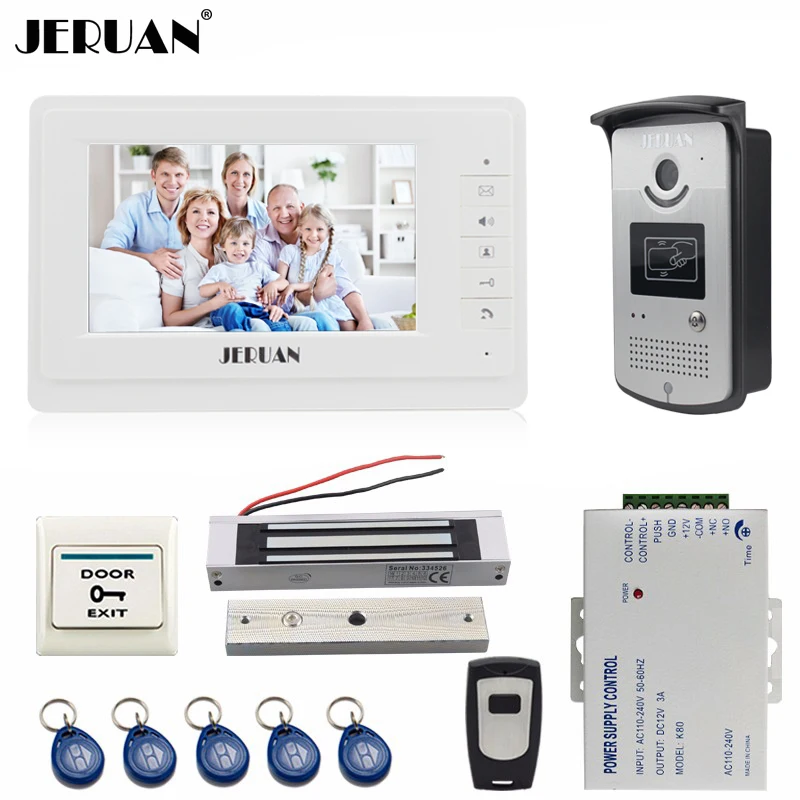 bilder für JERUAN 7 zoll video-türsprechanlage intercom system kit weiß monitor 700TVL RFID Access Kamera 180Kg magnetverschluss FREIES VERSCHIFFEN bilder für JERUAN 7 zoll video-türsprechanlage intercom system kit weiß monitor 700TVL RFID Access Kamera 180Kg magnetverschluss FREIES VERSCHIFFEN