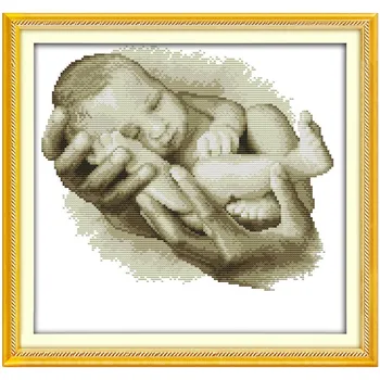 

Paternal Love For Angel Baby Paintings DMC Counted Chinese Cross Stitch Kits 11CT Printed Cross-stitch set Embroidery Needlework