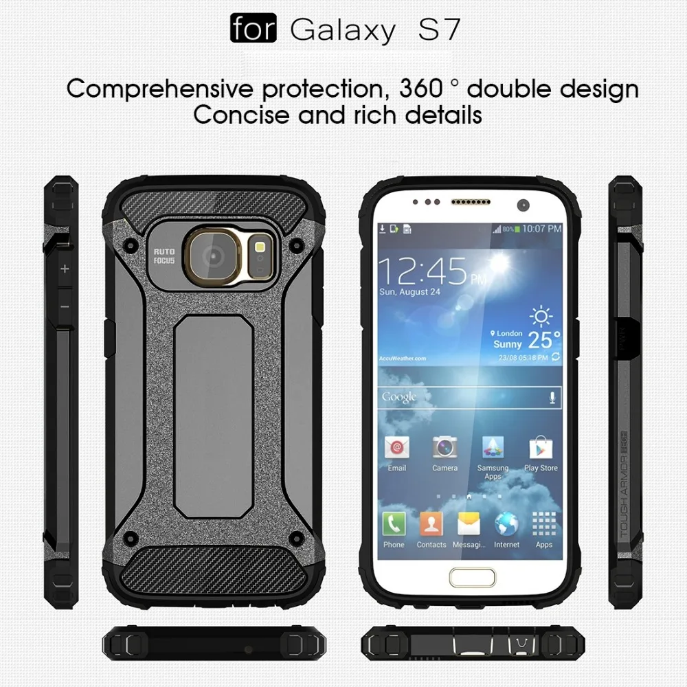 Custodia combinata Armor TPU + PC per custodia protettiva per cellulare Samsung Galaxy S7 / G930 - immagine 2