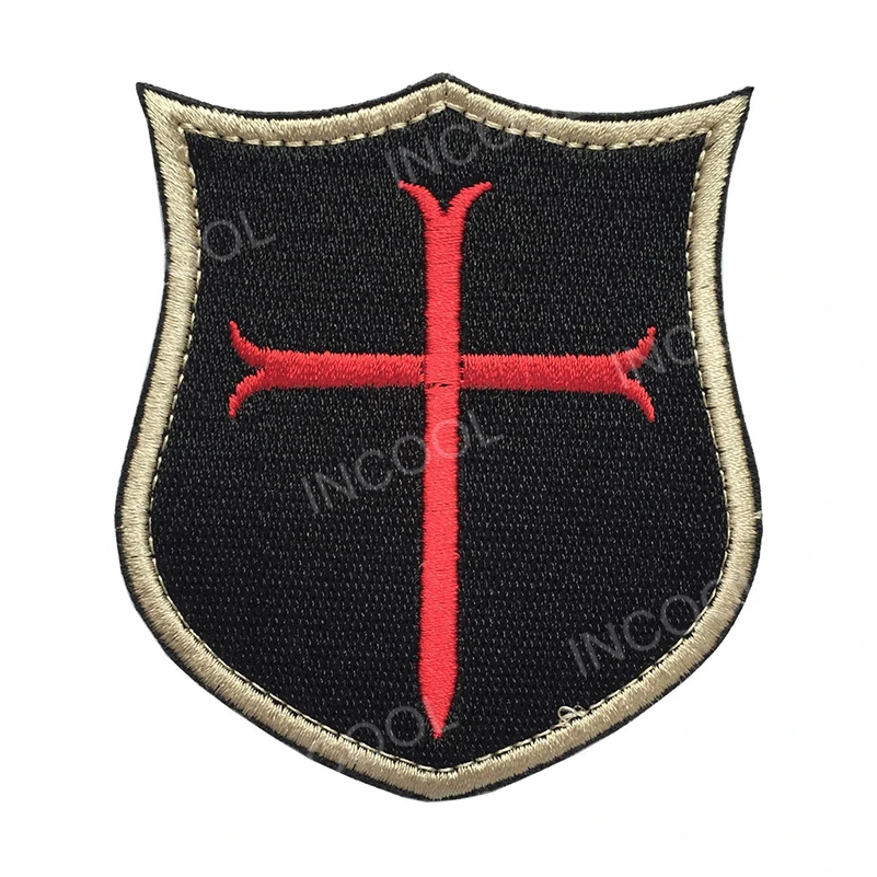 

3D Knights Templar Embroidery Patch Military Morale Patch Hook & Loop Fastener Tactical Emblem Appliques Embroidered Badges