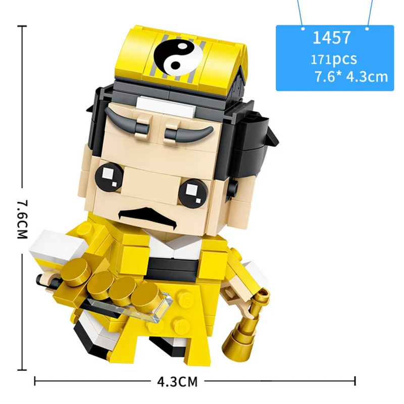 Imagem dos Desenhos Engraçado Clássico Filme Animados Cabeça Grande Mini Bloco Sacerdote Chinês Zumbi Cadáver Santos Seiyas Athena Nutcrackers Tijolos Brinquedos 3 cabeça grande mini bloco sacerdote chinês zumbi