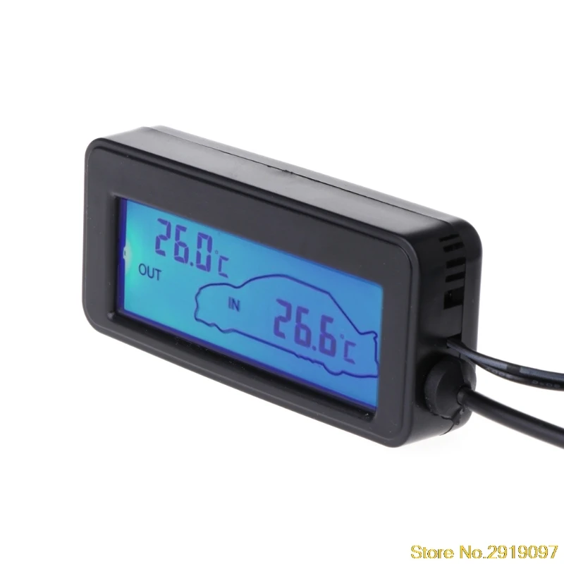 Car Inside Outside Thermometer LCD Display Indoor Outdoor Thermometer