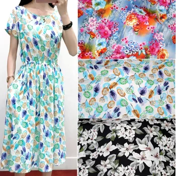 

viscose cotton pajamas blouse material dress fabric soft comfortable reactive Printed cloth fabric