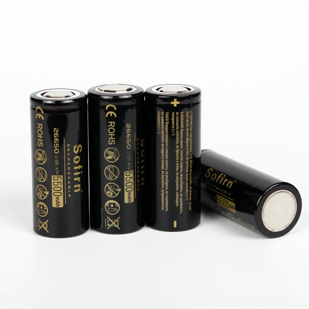Sofirn 26650 аккумулятор 5000mAh 3,7 V перезаряжаемые батареи большой емкости литиевая батарея для светодиодный фонарик литий-ионные батареи