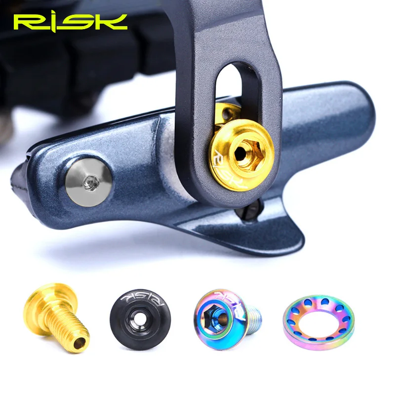 

Titanium C-Brake Shoes Fixing Set Bike Brake Shoes Fixed Screw Kit Bicycle V Brake Bolts Nut Gasket Cycling Parts