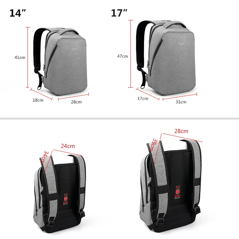  Tigernu Causal Water Repellent Anti theft Men 15.6 inch Laptop Backpacks 24L Schoolbag for Boys Bus