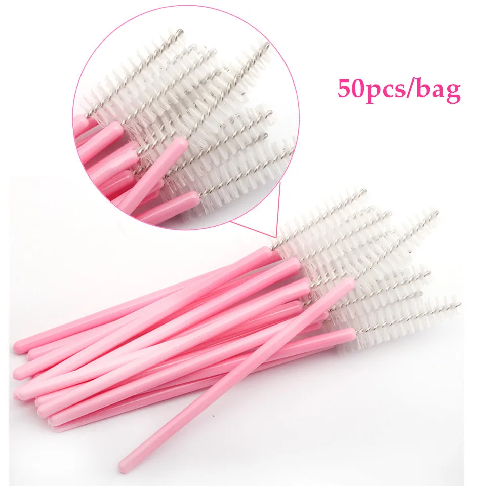 white pink handle brushes