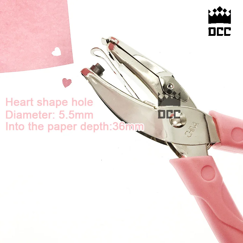 1 шт тонких листов Kawai милый розовый круглый в форме сердца, звезды перфоратор для штамповки отверстие в прозрачного материала пленка - Цвет: Heart