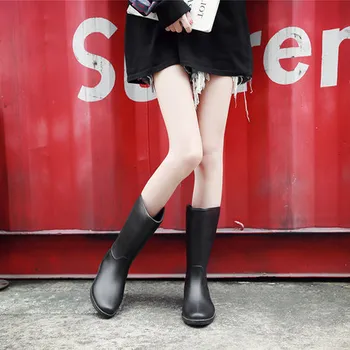 

2019 summer fashion adult platform boots in the tube waterproof slip resistant shoes rubber shoes women