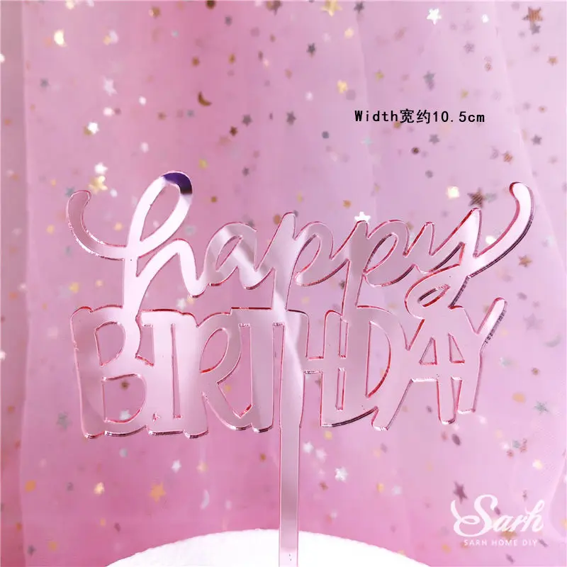 Bling Sleeping Girl украшение жемчужная звезда сетка бант топперы для торта на день рождения счастливый день детей вечерние принадлежности милые подарки - Цвет: 2pc mirror pink