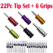 BJT 6 шт. набор татуировки из алюминиевого сплава 22 мм машина 7/" ручки трубы задний стержень 22 шт. 304 наконечники из нержавеющей стали комплект