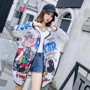 

2019 summer new sun protection clothing female long section large size loose fashion thin section long-sleeved cardigan coat