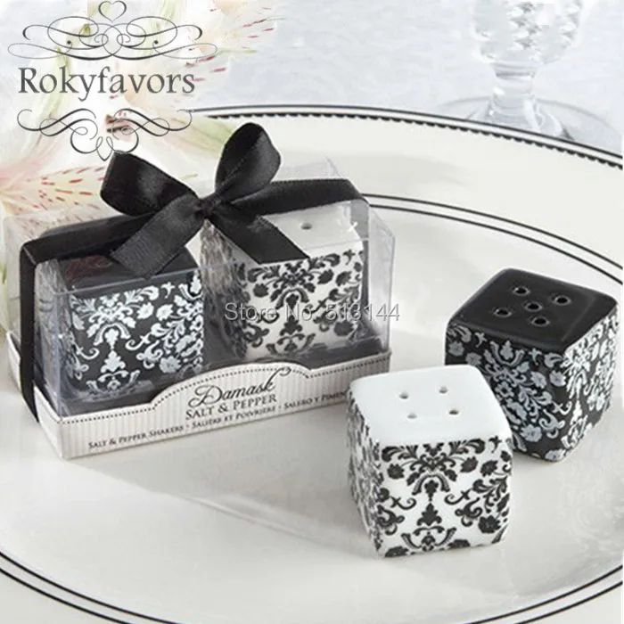 50set (set Of 2) Damask Salt & Pepper Shakers Bridal Shower Souvenris